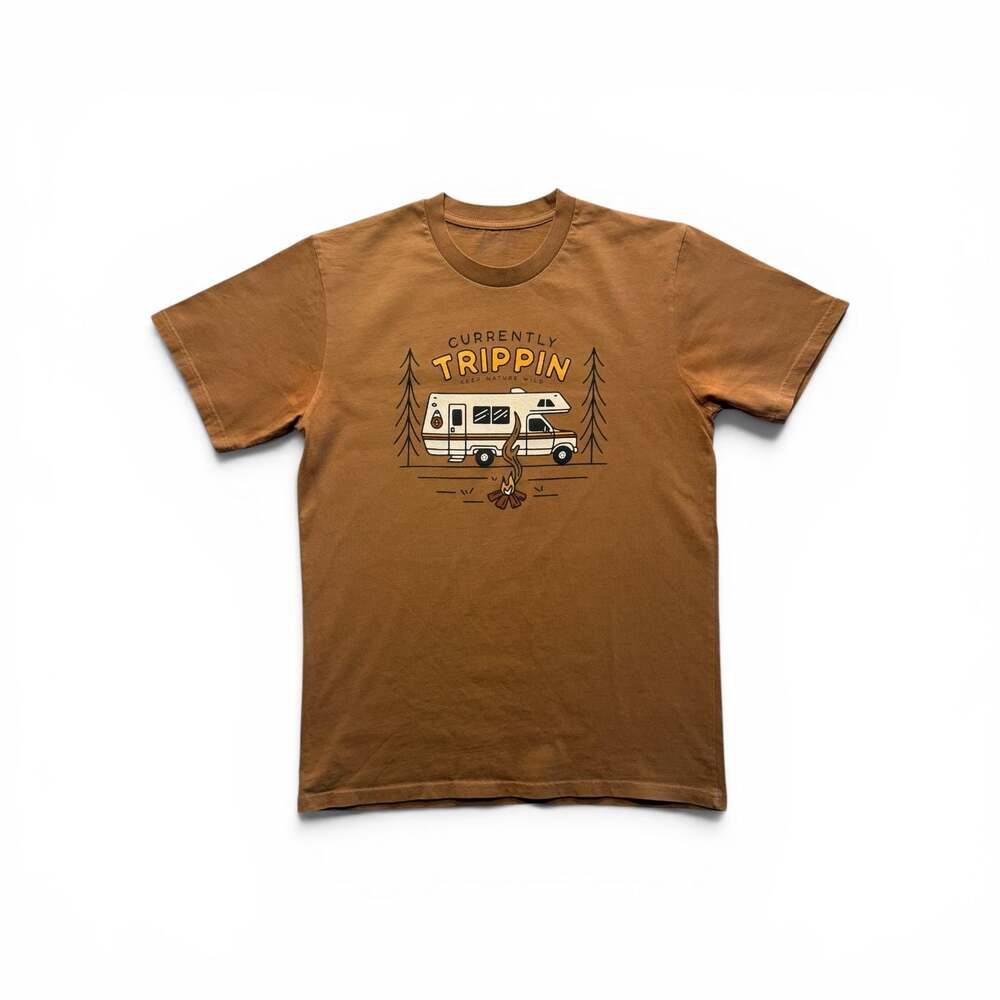 Keep Nature Wild Currently Trippin' Graphic T-Shirt Brown